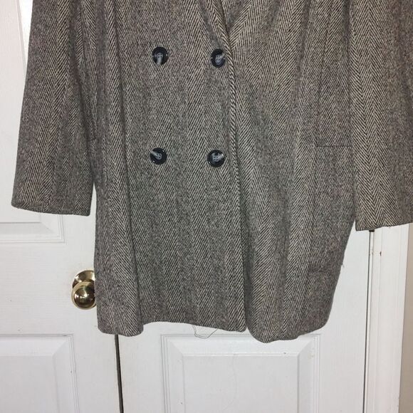 Vintage Noble Fashions gray double breasted pea coat Sz XL - Picture 2 of 5